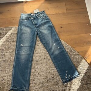 Distressed Blue Jeans